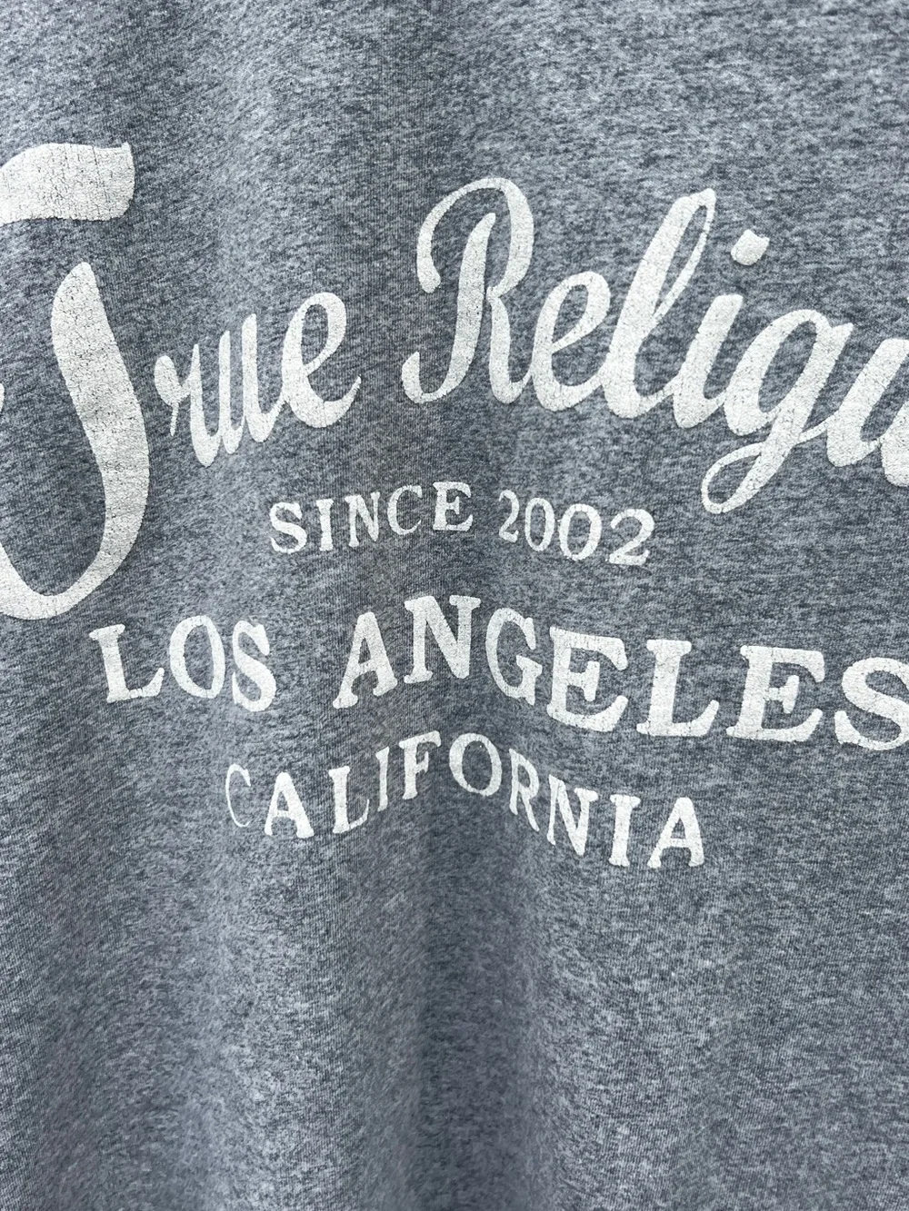 True Religion XL California Graphic Tee Gray Y2K Streetwear
